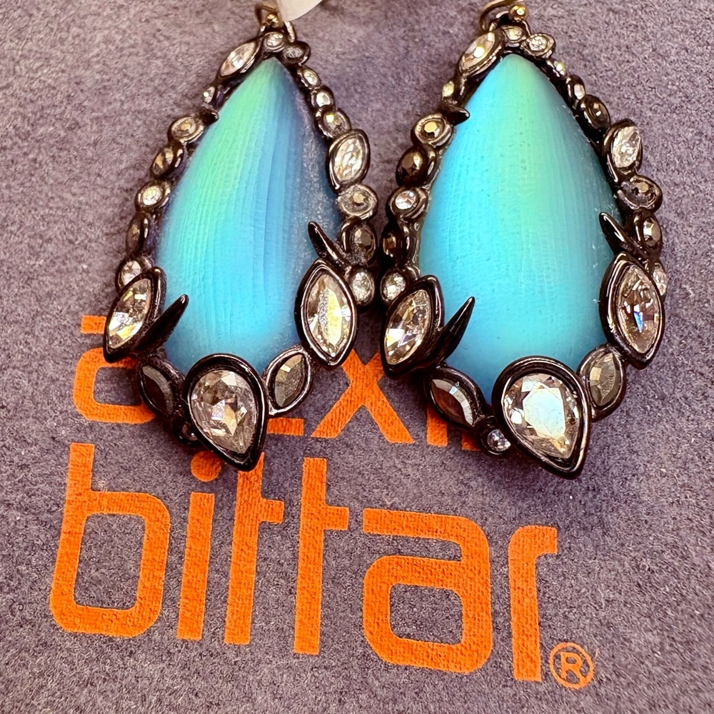 SOLDAlexis Bittar Beatle Lucite Teardrop Earrings, Signed NWT